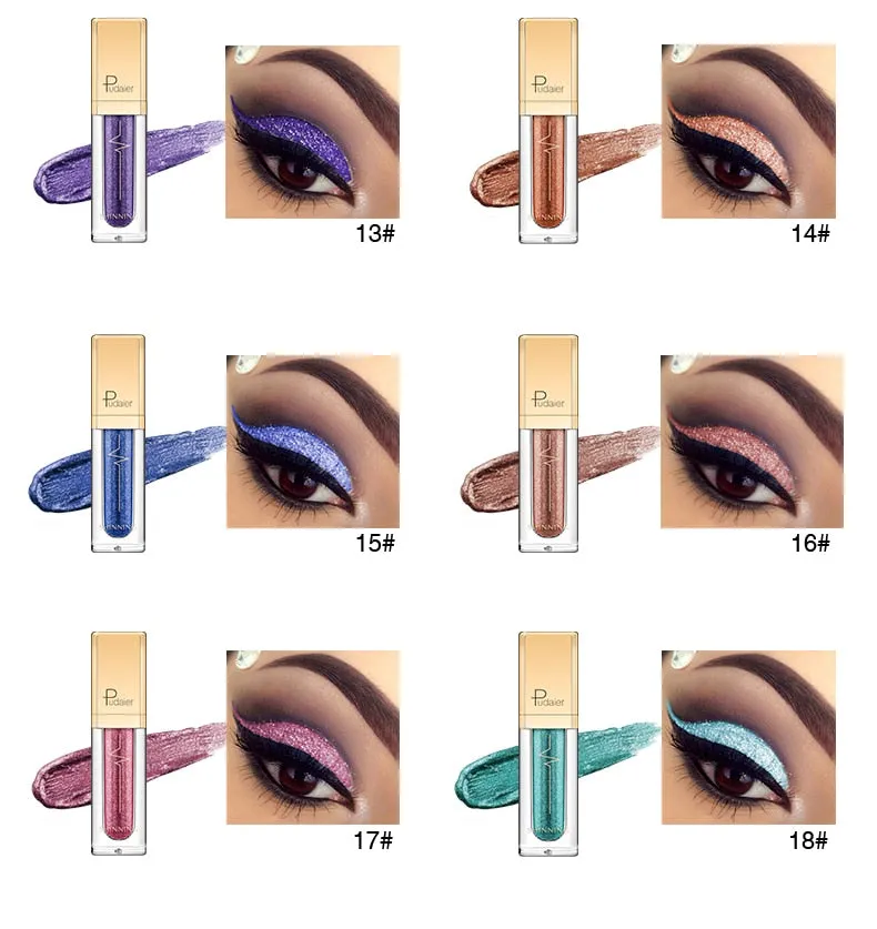18 Colors Shine Smoky Eyeshadow Waterproof Dimond Glitter Liquid Cosmetic