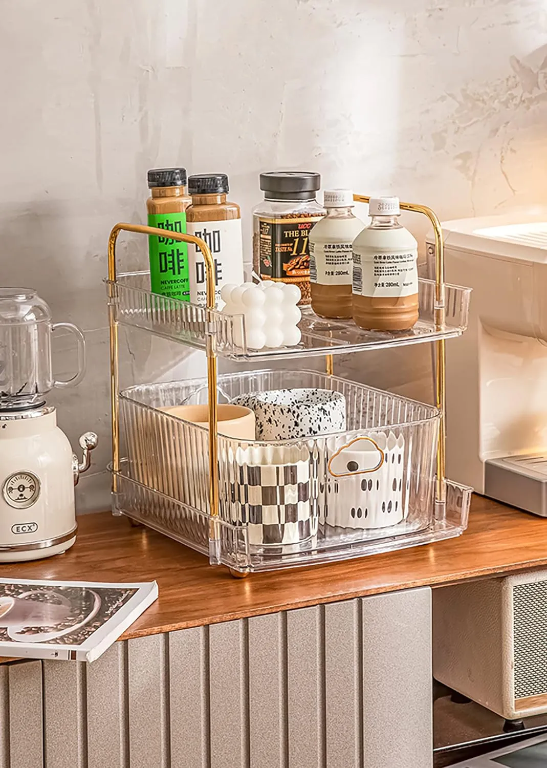 2 Tier Multi Layer Cosmetics Storage Box & Display Box