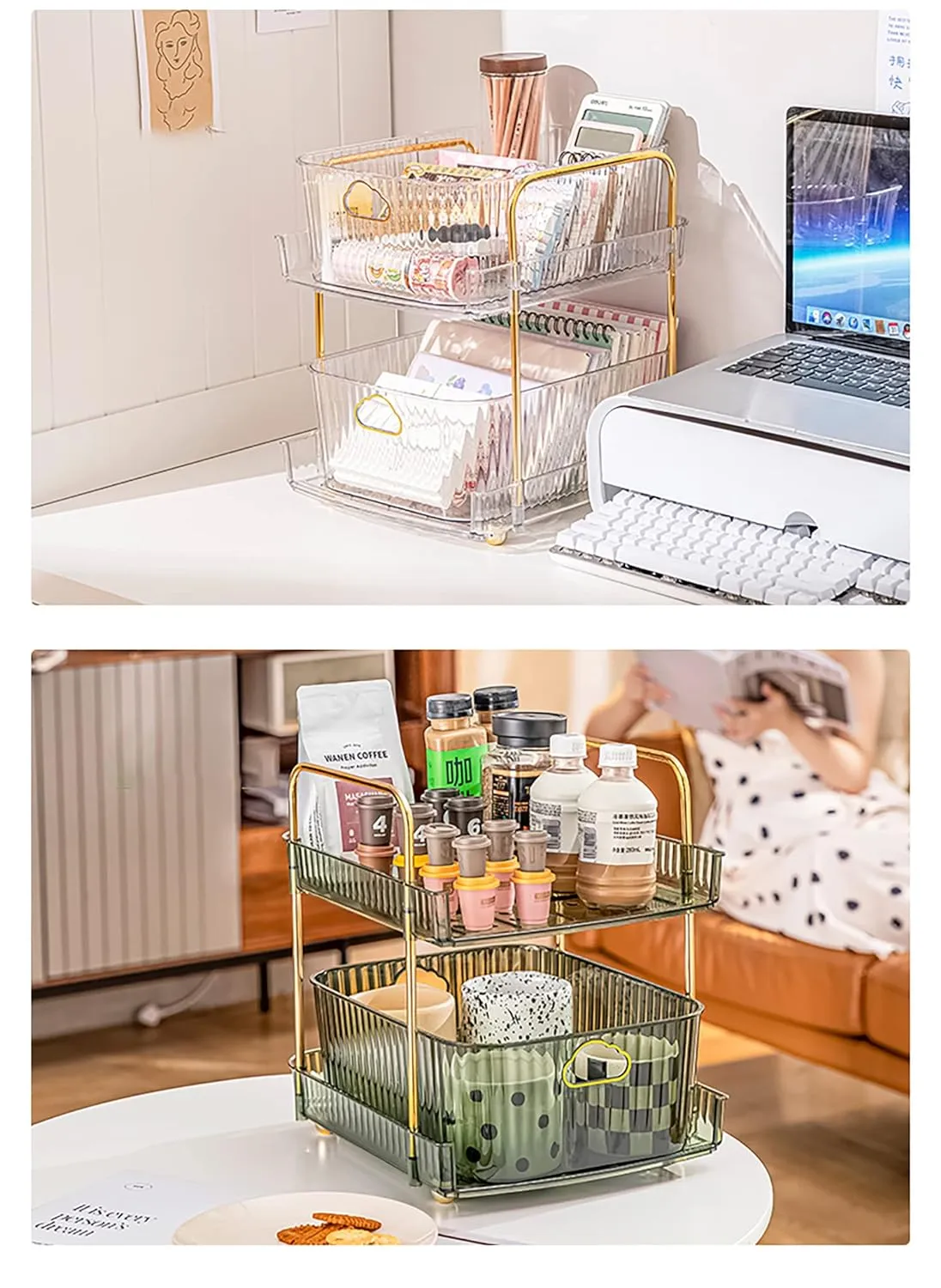 2 Tier Multi Layer Cosmetics Storage Box & Display Box