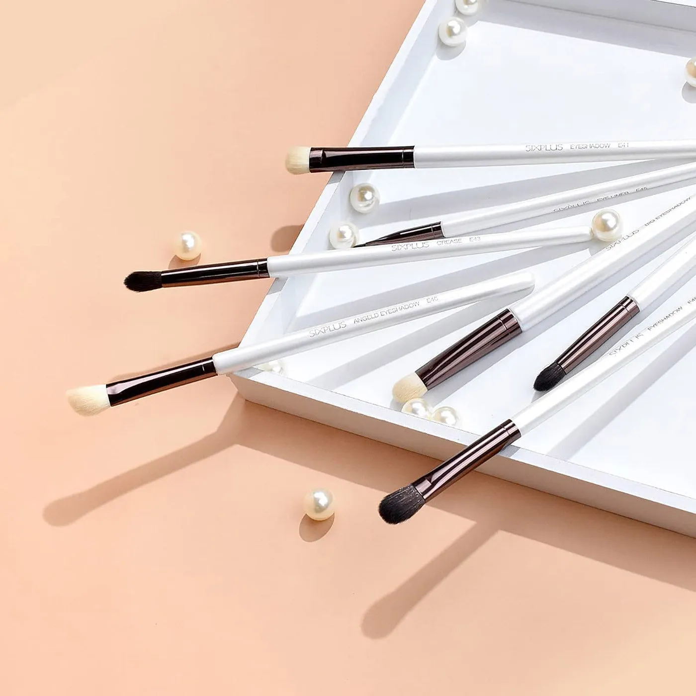 7pcs Pearl White Eye Makeup Brush Set