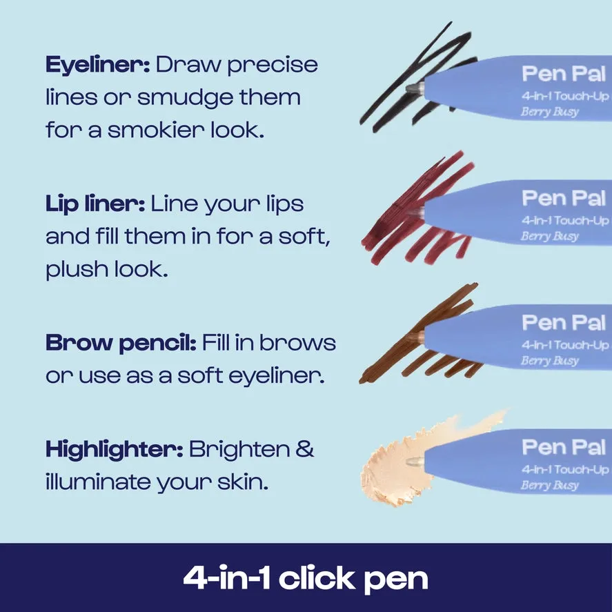 Alleyoop Pen Pal 4-in-1 Eye, Brow, Lip & Highlight Pen - Berry Busy