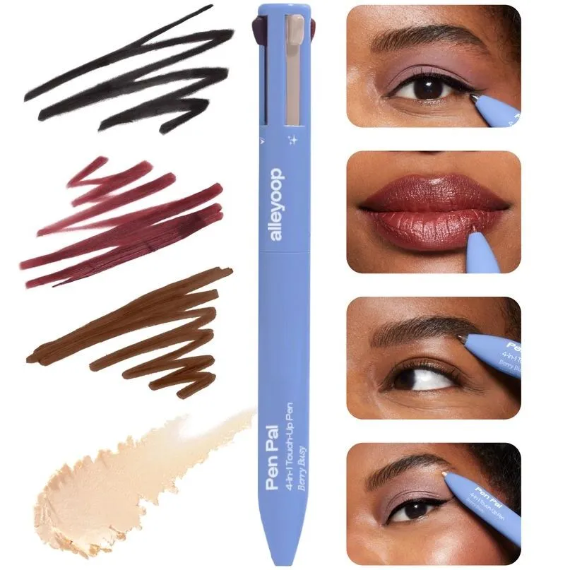Alleyoop Pen Pal 4-in-1 Eye, Brow, Lip & Highlight Pen - Berry Busy