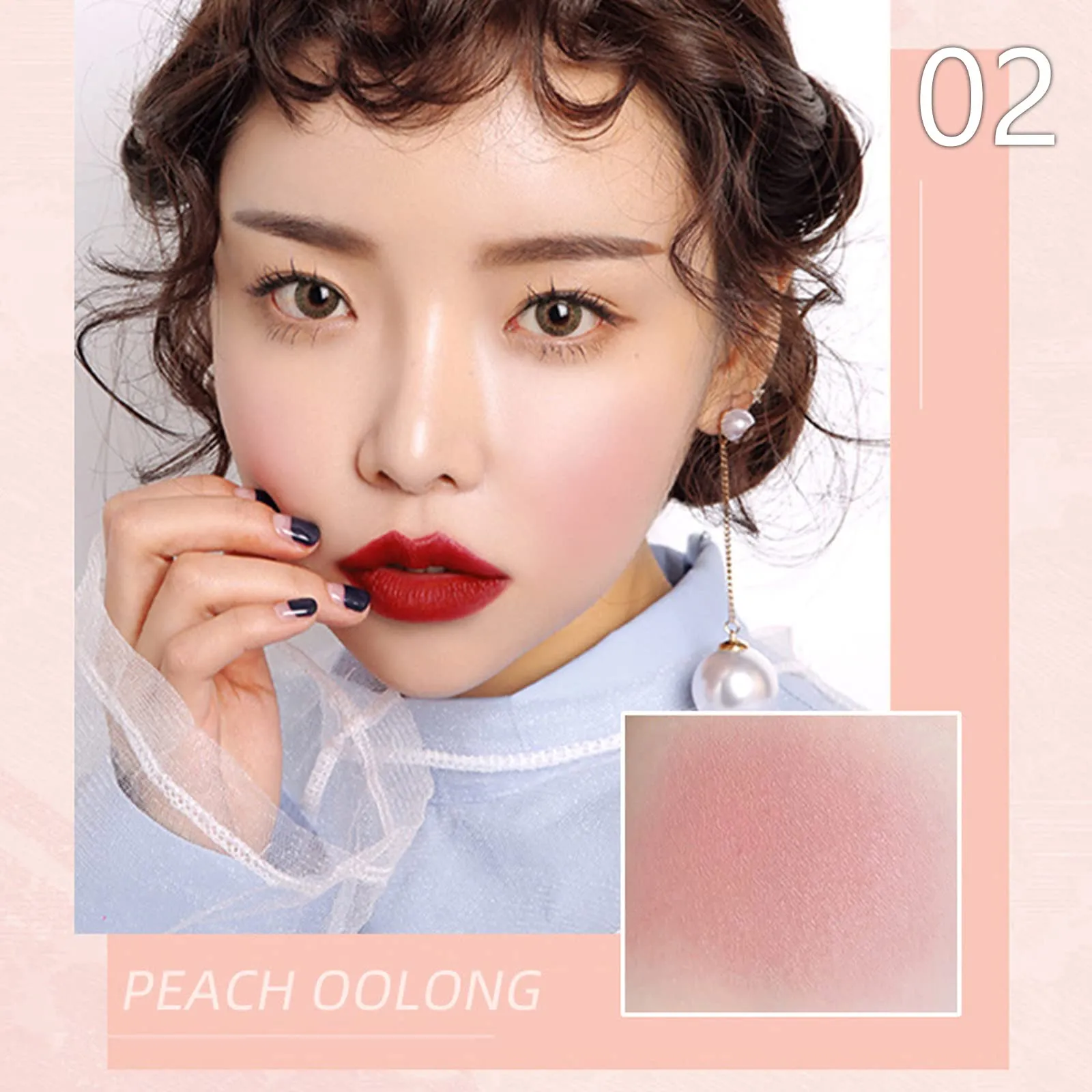 Blushers for Cheeks, 3 In 1 Color Matte Face Blush Make Up Powder, Makeup Blusher for Long-Lasting Sweat-Resistant Non-Greasy Blush Glow Matte Super Brighten Skin Shimmery Natural Look