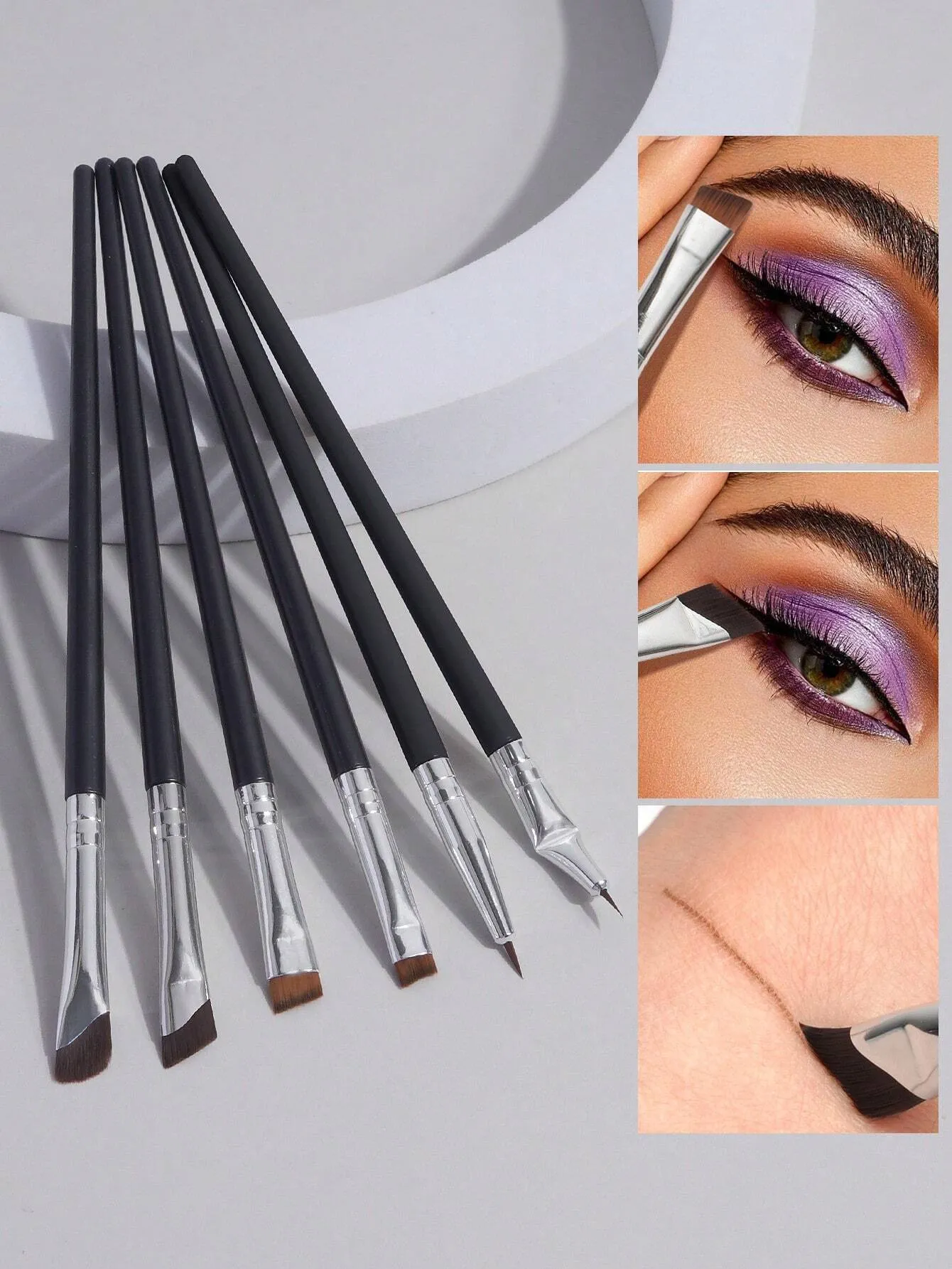 MAANGE 4pcs Professional Eye Makeup Brush Set,Eye Shadow Brush,Eyebrow Brush,Eyeliner Brush,Makeup Tools With Soft Fiber For Easy Carrying,Brush For Travel