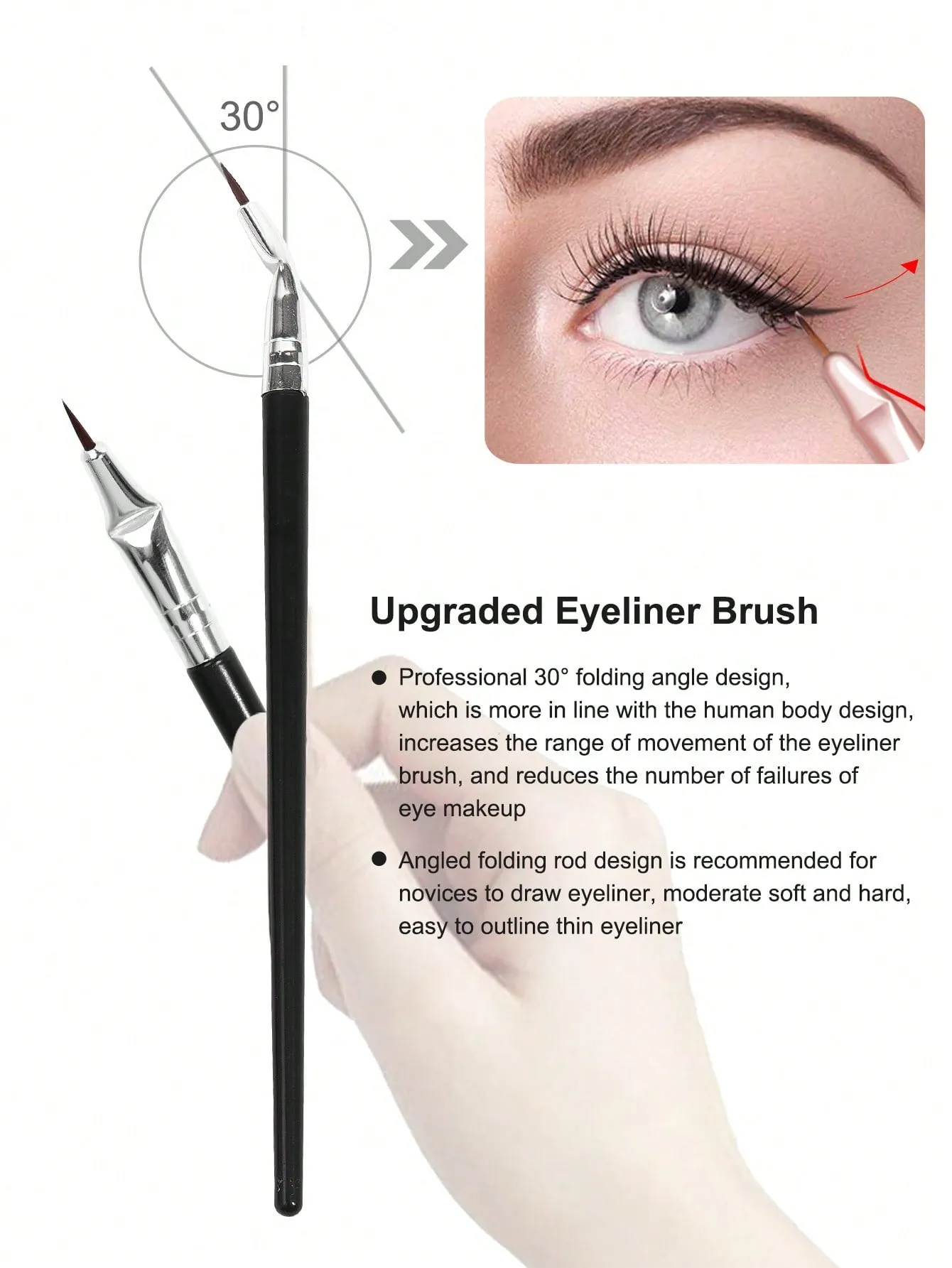 MAANGE 4pcs Professional Eye Makeup Brush Set,Eye Shadow Brush,Eyebrow Brush,Eyeliner Brush,Makeup Tools With Soft Fiber For Easy Carrying,Brush For Travel