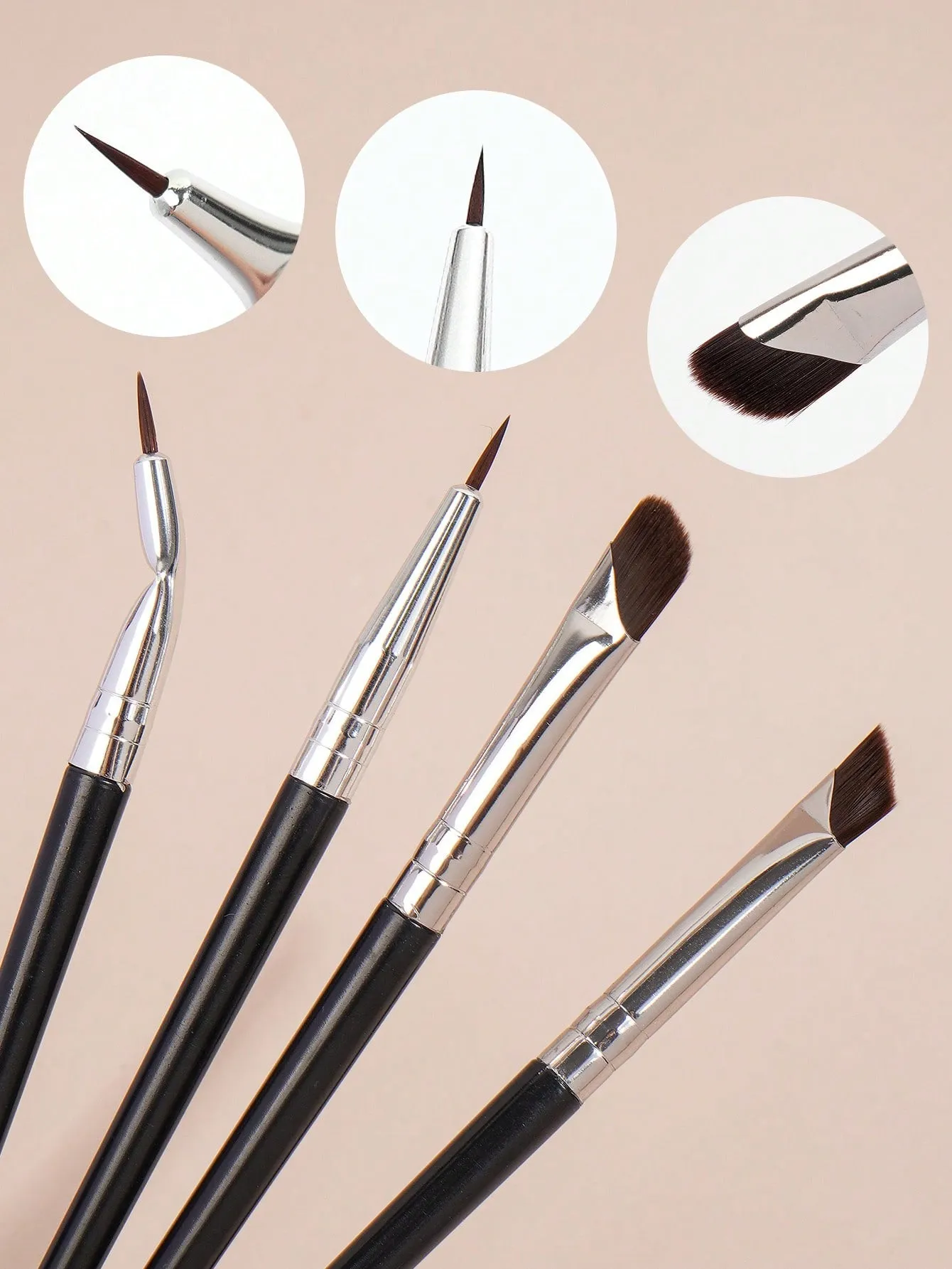 MAANGE 4pcs Professional Eye Makeup Brush Set,Eye Shadow Brush,Eyebrow Brush,Eyeliner Brush,Makeup Tools With Soft Fiber For Easy Carrying,Brush For Travel