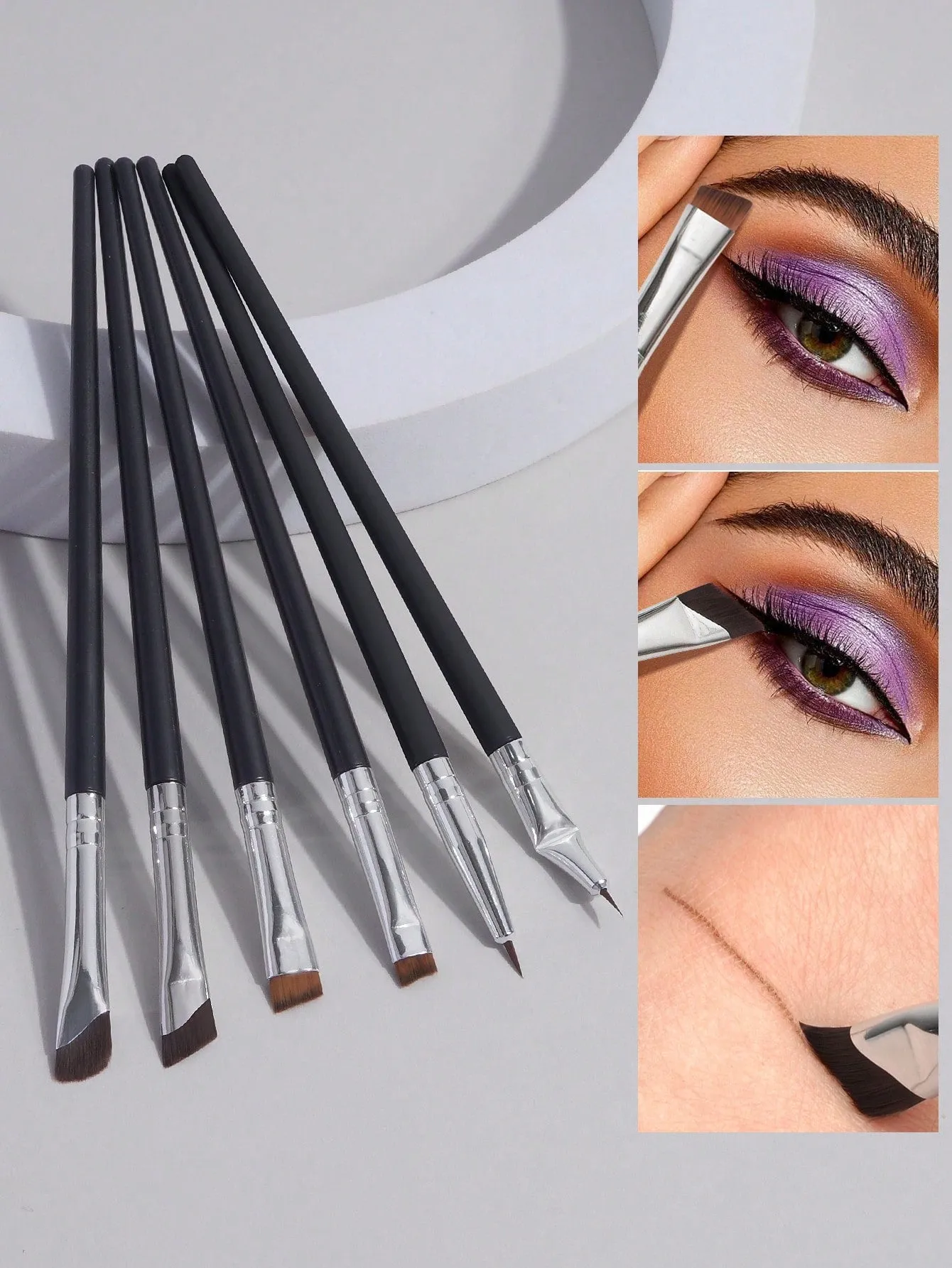 MAANGE 4pcs Professional Eye Makeup Brush Set,Eye Shadow Brush,Eyebrow Brush,Eyeliner Brush,Makeup Tools With Soft Fiber For Easy Carrying,Brush For Travel