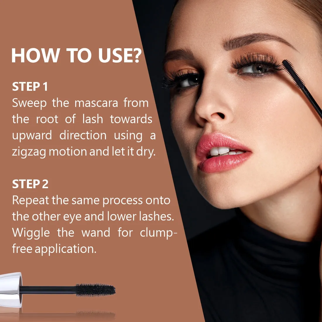 Mattlook Expendable Curl Volumizing Mascara, Instant 3X Volume, Clump- Free lashes, Water Proof, Lifts lashes effortlessly