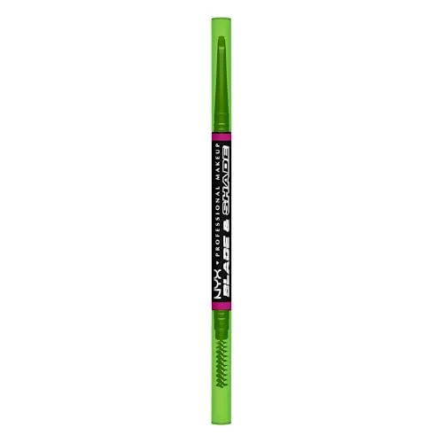 NYX Professional Makeup Blade & Shade, Dual Edged Brow Pencil, Up to 16HR wear, Smooth-glide pigment, Smudge & Transfer Resistant, Shade: Black