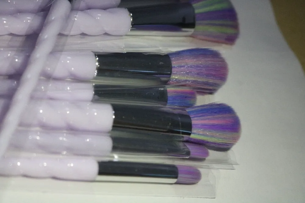 Professional 10PCS Spiral White Handle Makeup Brushes
