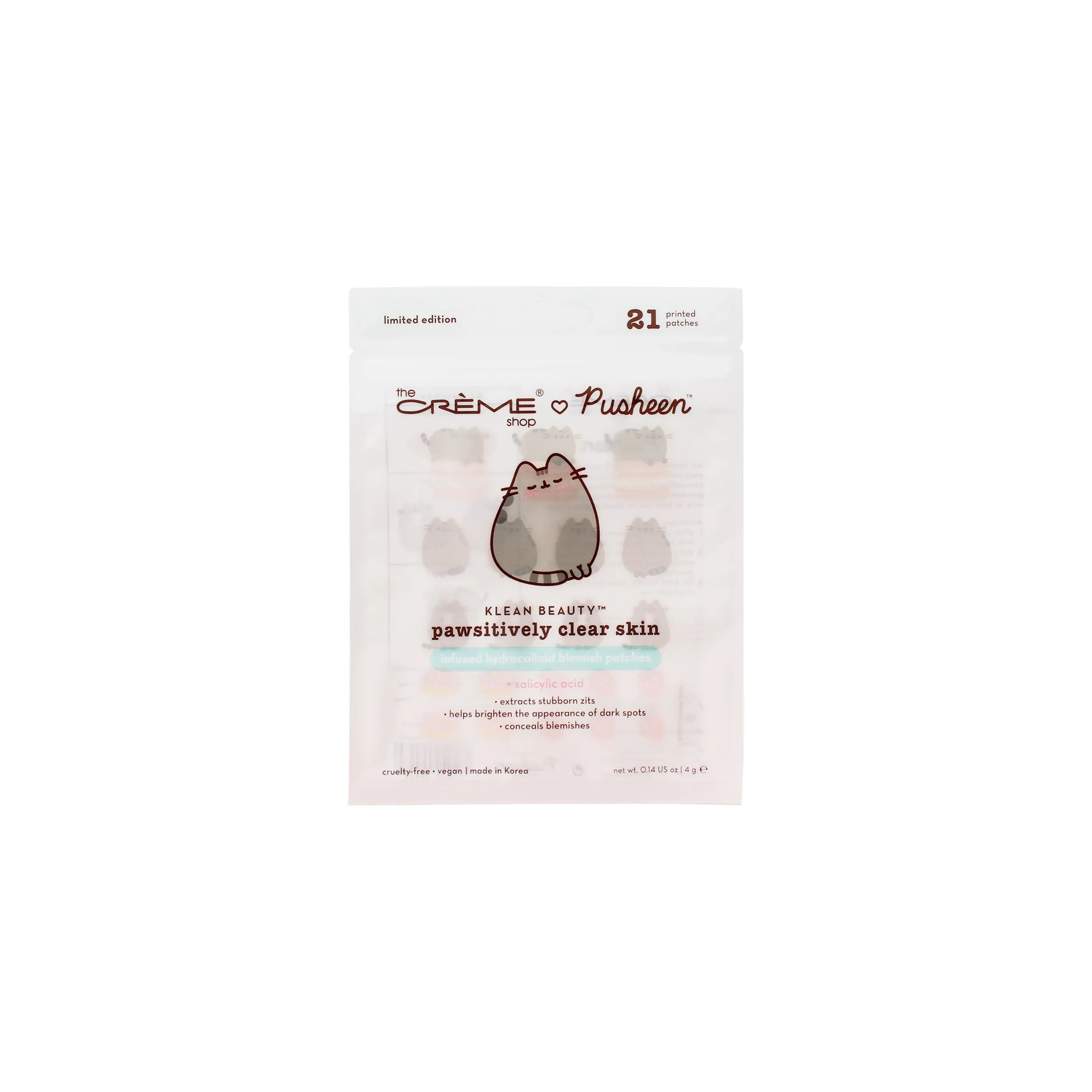 Pusheen Klean Beauty™ Pawsitively Clear Skin Infused Hydrocolloid Blemish Patches